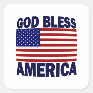 Gott segne Amerika Quadratischer Aufkleber