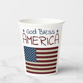 Gott segne Amerika Red White Blue Pappbecher