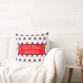 Gott segne Amerika Red White Blue Stars Kissen