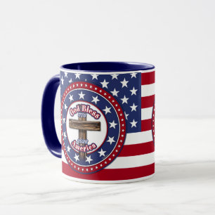 Gott segne Amerika Robuste Kreuz 1776-2026 Flagge Tasse