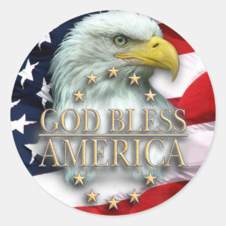 Gott segne Amerika Runder Aufkleber