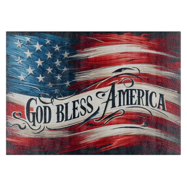 Gott segne Amerika Schneidebrett (Vorderseite)