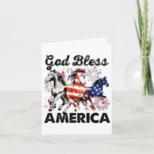 Gott segne Amerika Unabhängigkeitstag Pferd Karte