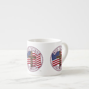 Gott segne Amerika und kreuzen mit US-Flagge 50 St Espressotasse
