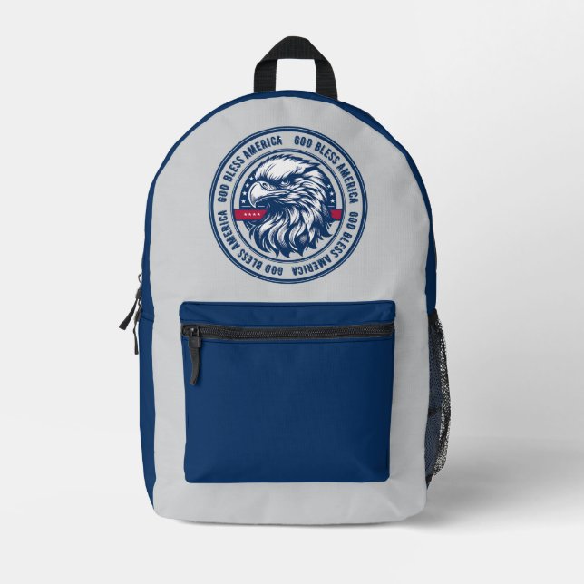 Gott segne Amerika, USA-Adler im Kreis Bedruckter Rucksack (Vorderseite)