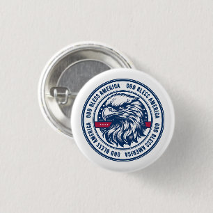 Gott segne Amerika, USA-Adler im Kreis Button