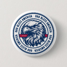 Gott segne Amerika, USA-Adler im Kreis Button