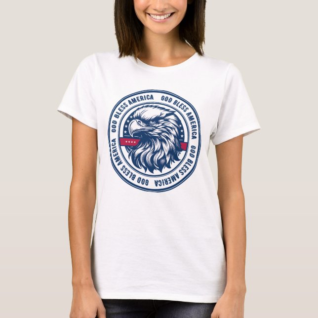 Gott segne Amerika, USA-Adler im Kreis T-Shirt (Vorderseite)