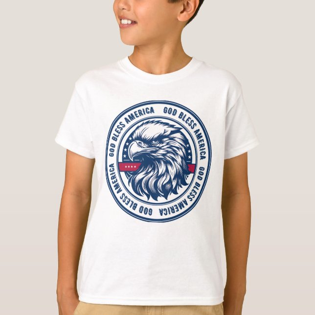 Gott segne Amerika, USA-Adler im Kreis T-Shirt (Vorderseite)