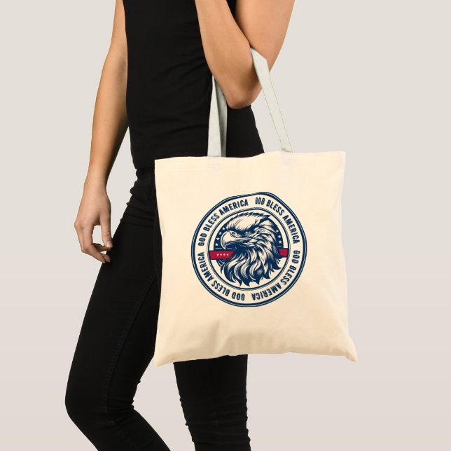 Gott segne Amerika, USA-Adler im Kreis Tragetasche (Vorderseite (Produkt))