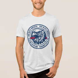 Gott segne Amerika, USA-Adler im Kreis Tri-Blend Shirt