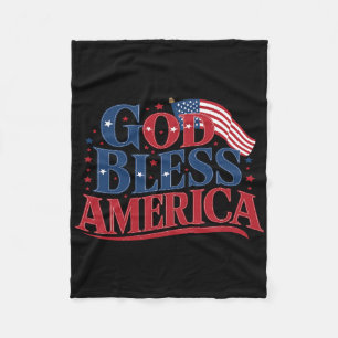 Gott segne Amerika USA-Flagge 4. Juli Patriotisch Fleecedecke