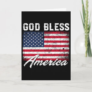 Gott segne Amerika USA-Flagge 4. Juli Patriotisch Karte