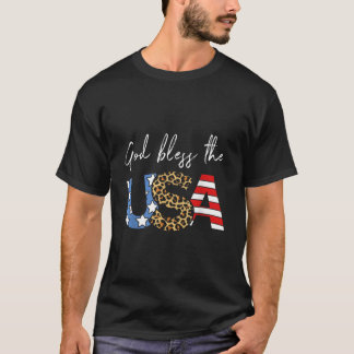 Gott segne Amerika USA-Flagge 4. Juli Patriotisch T-Shirt