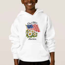 Gott segne Amerika USA-Flagge und Gänseblümchen Bl Hoodie