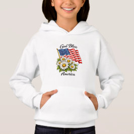 Gott segne Amerika USA-Flagge und Gänseblümchen Bl Hoodie