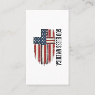 Gott segne Amerika Vintage patriotisches Kreuz Des Visitenkarte