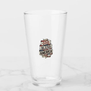 Gott segne Amerika Vintage Patriotisches Vektor-De Glas