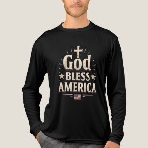 Gott segne Amerika - Vintages Patriotisches Christ Tri-Blend Shirt