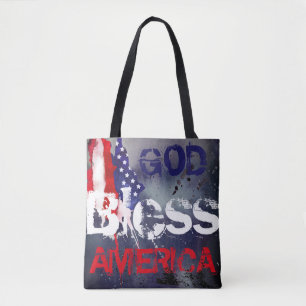 Gott segne Amerika Wasserfarbe Platsch Tasche