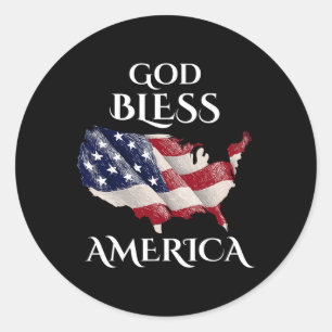 Gott segne Amerikanischer Unabhängigkeitstag USA-G Runder Aufkleber