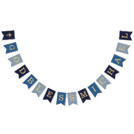 Gott segne Boy Blue 7 Briefe Taufkommunion Wimpelkette