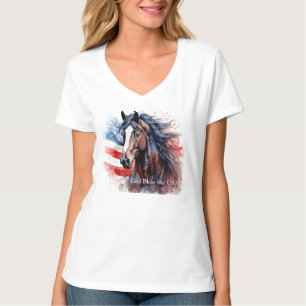 Gott segne das Patriotische Pferd der USA T-Shirt