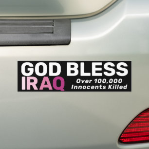 Gott segne den Irak Anti-Kriegs-Ehrung unschuldige Autoaufkleber