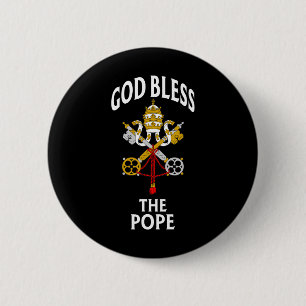 Gott segne den Papst Vatikanisches Wappen katholis Button