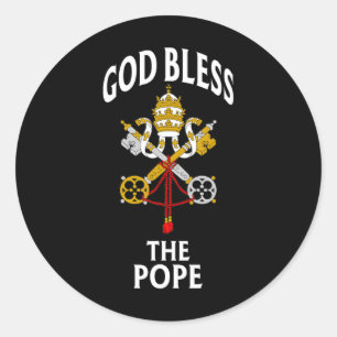 Gott segne den Papst Vatikanisches Wappen katholis Runder Aufkleber
