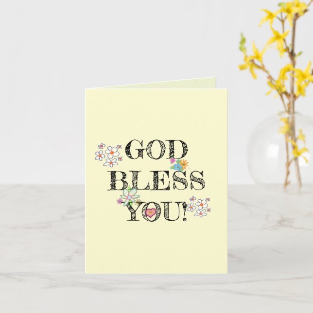 „Gott segne dich“ Blumen  Karte (Gelbe Blume)