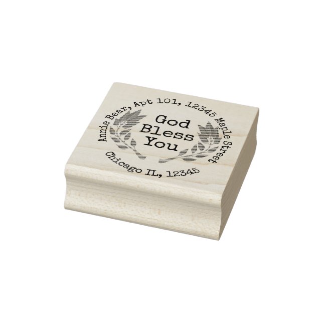 Gott segne dich mit Rücksendeadresse Gummistempel (Stempel)