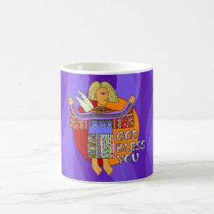 Gott segne dich violette Wellen Kaffeetasse