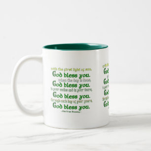 Gott segne dich zweifarbige tasse
