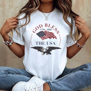 Gott segne die USA – 1776–2026 Patriotischer Adler T-Shirt