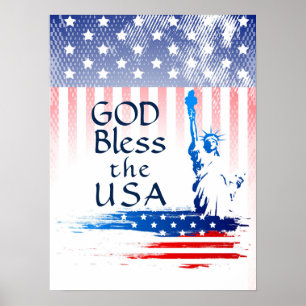 Gott segne die USA-Freiheitsstatue, amerikanische  Poster