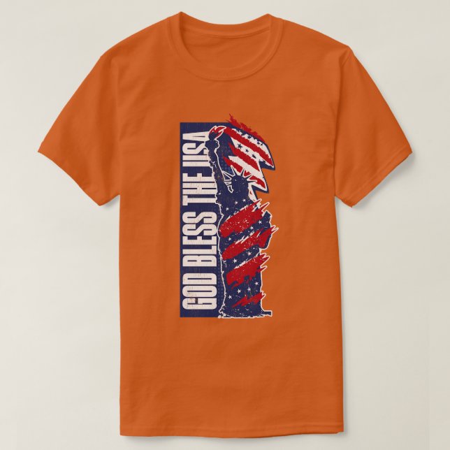 Gott segne die USA Lady Liberty T-Shirt (Design vorne)