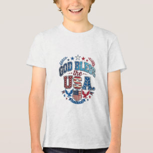 Gott segne die USA patriotisches T-Shirt-Design Tri-Blend Shirt