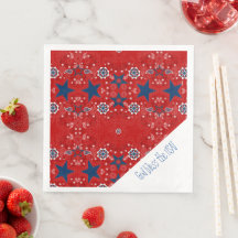 Gott segne die USA Red Bandana Napkins