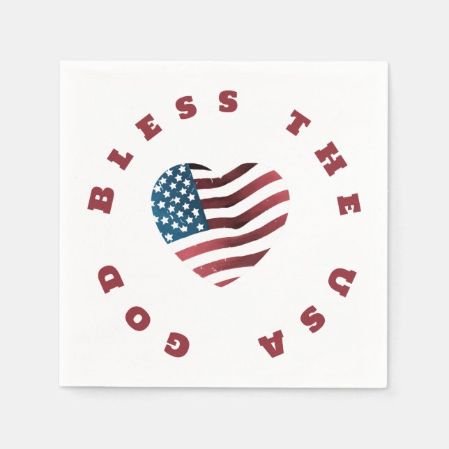Gott segne die USA Serviette (Vorderseite)