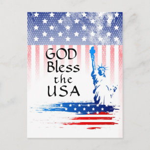Gott segne die USA Statue of Liberty, amerikanisch Postkarte
