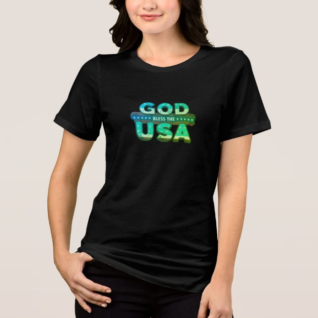Gott segne die USA Tri-Blend Shirt (Vorderseite)