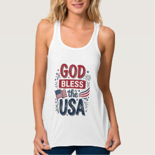 Gott segne die USA Vintage patriotische Glaubensbe Tank Top