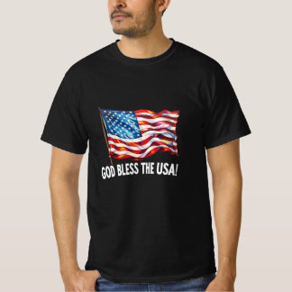 Gott segne die USA Winkende amerikanische Flagge K T-Shirt
