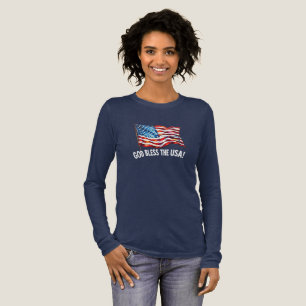 Gott segne die USA Winkende amerikanische Flagge K Tri-Blend Shirt