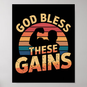 Gott segne diese Gewänge Muskelkraft-Bodybuilding Poster