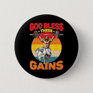 Gott segne diese Gewinner Muskel-Bodybuilding - Button