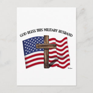 GOTT SEGNE DIESEN MILITÄREHEMANN raues Kreuz & USA Postkarte