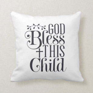 Gott segne dieses christliche Kissen für Babys