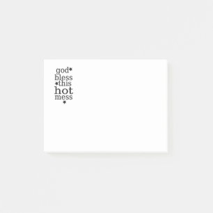 Gott segne dieses heiße Durcheinander - Zitat Post-it Klebezettel